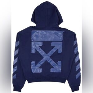 AUTHENTIC Off-White Rubber Arrow Over Hoodie 'Blue/Blue' Size Small